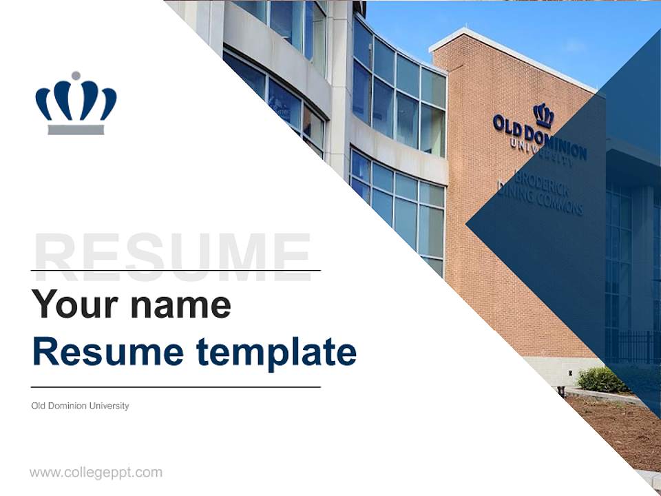 Old Dominion University Resume PPT Template4:3 ratio PPT effect preview image5