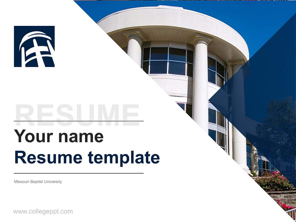 Missouri Baptist University Resume PPT Template4:3 ratio PPT effect preview image5
