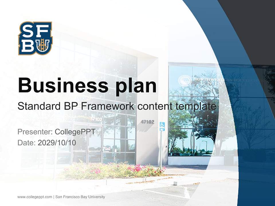 San Francisco Bay University Competition/Entrepreneurship Contest PPT Template4:3 ratio PPT effect preview image9