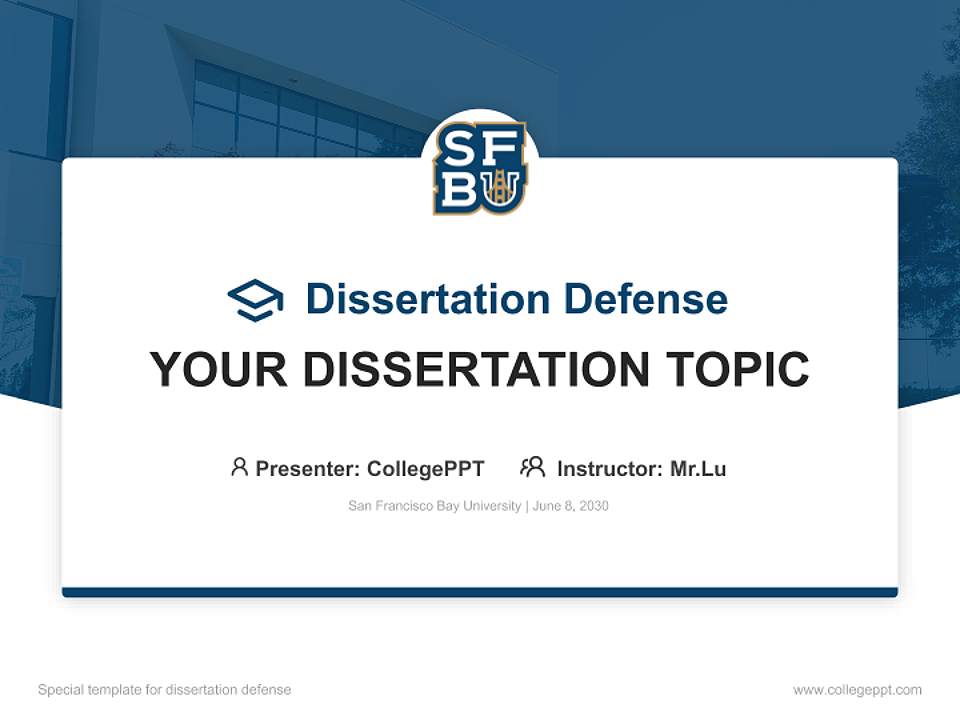 San Francisco Bay University Graduation Thesis Defense PPT Template4:3 ratio PPT effect preview image7