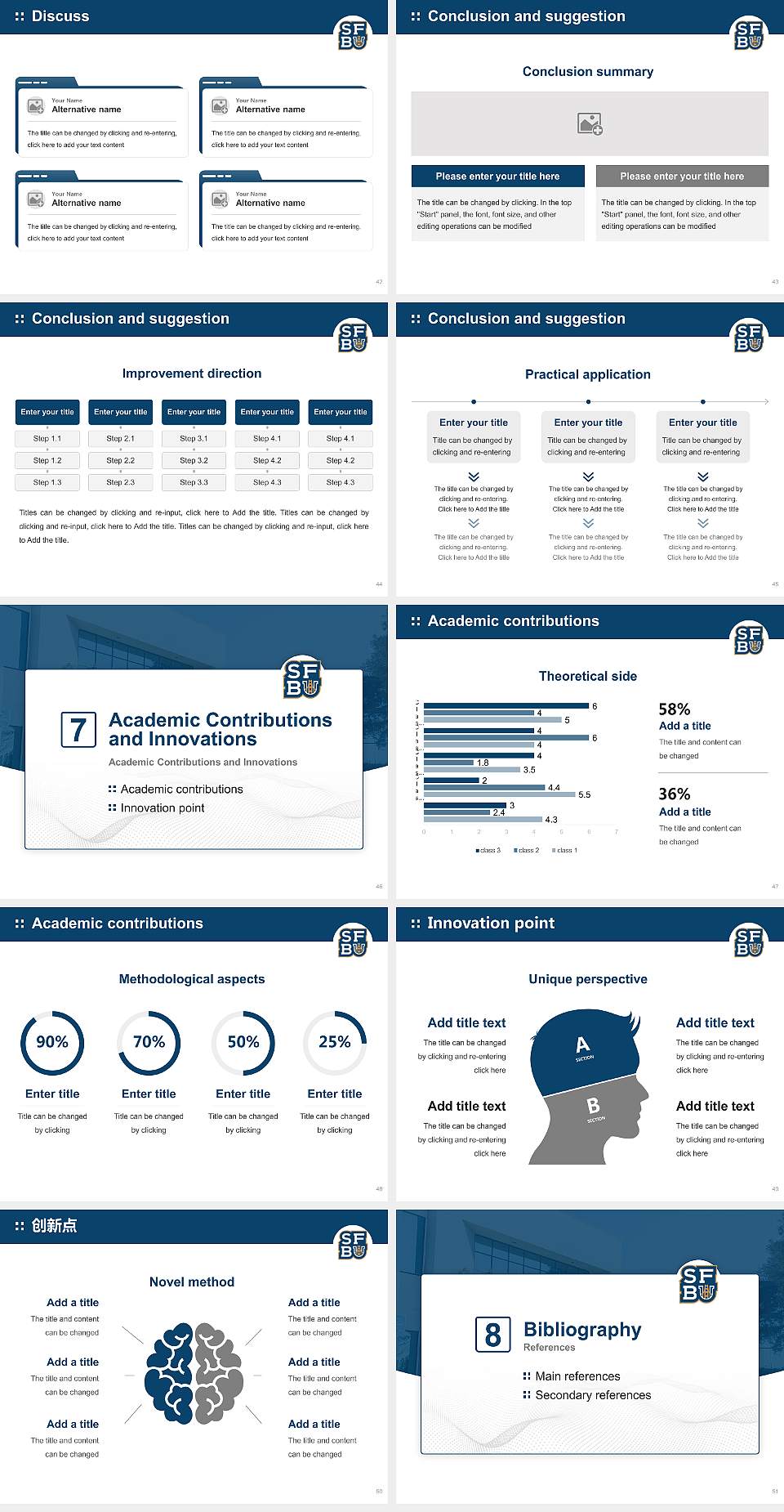 San Francisco Bay University Graduation Thesis Defense PPT Template4:3 ratio PPT effect preview image6