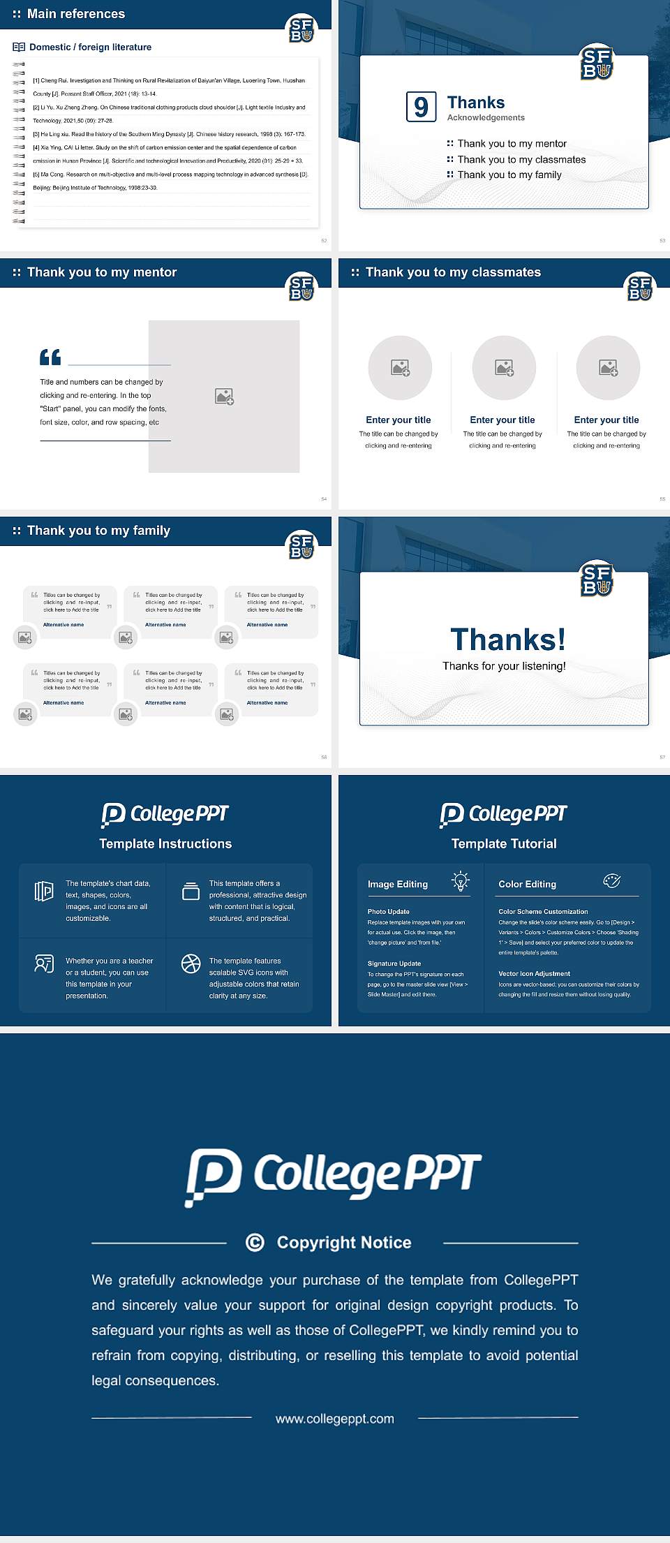 San Francisco Bay University Graduation Thesis Defense PPT Template4:3 ratio PPT effect preview image7