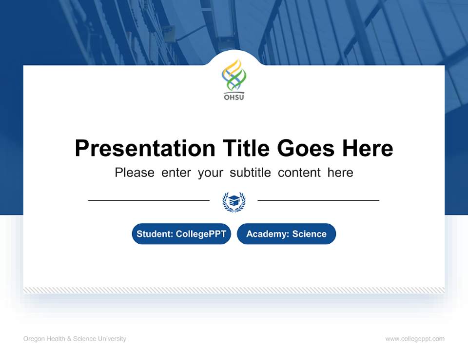 Oregon Health & Science University National Scholarship Defense PPT Template4:3 ratio PPT effect preview image4