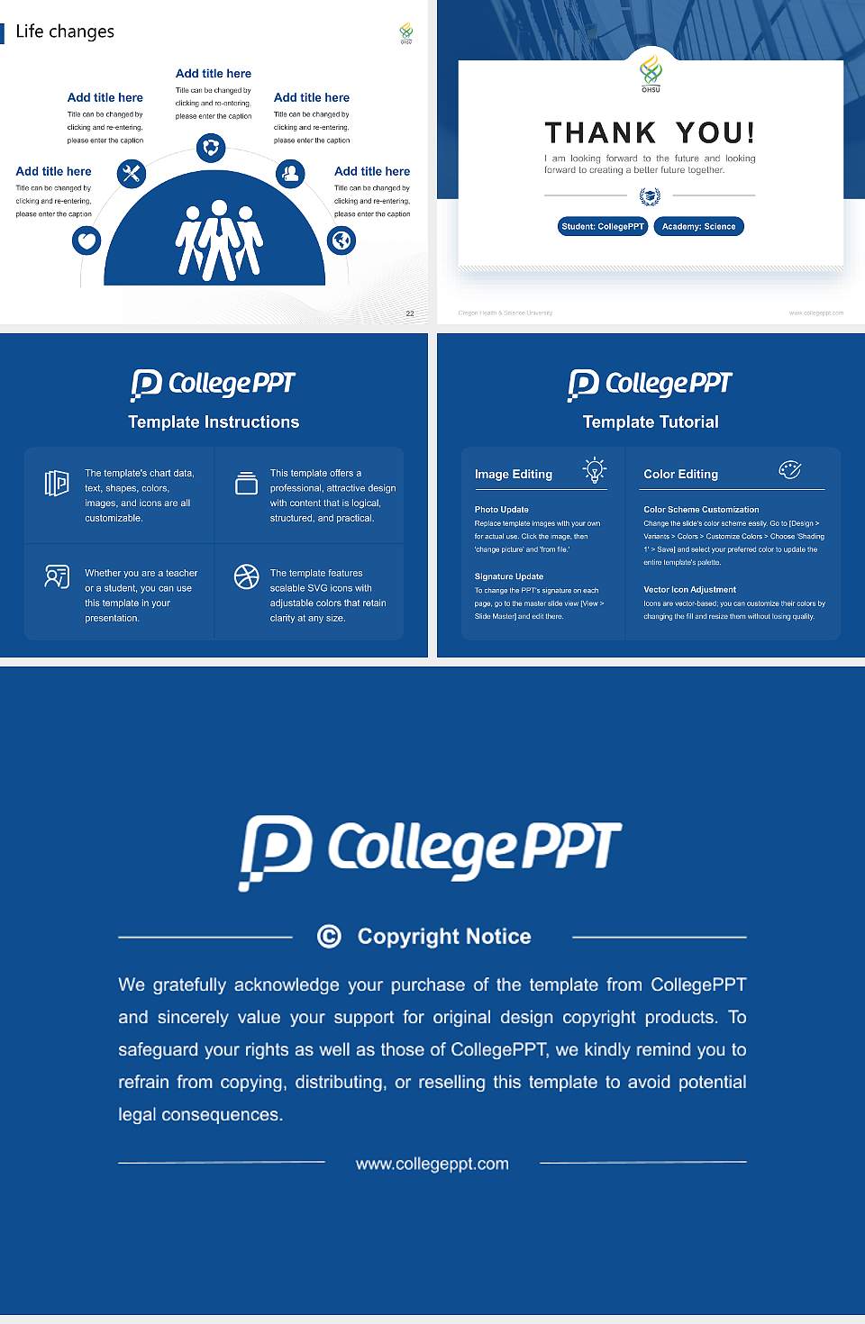 Oregon Health & Science University National Scholarship Defense PPT Template4:3 ratio PPT effect preview image4