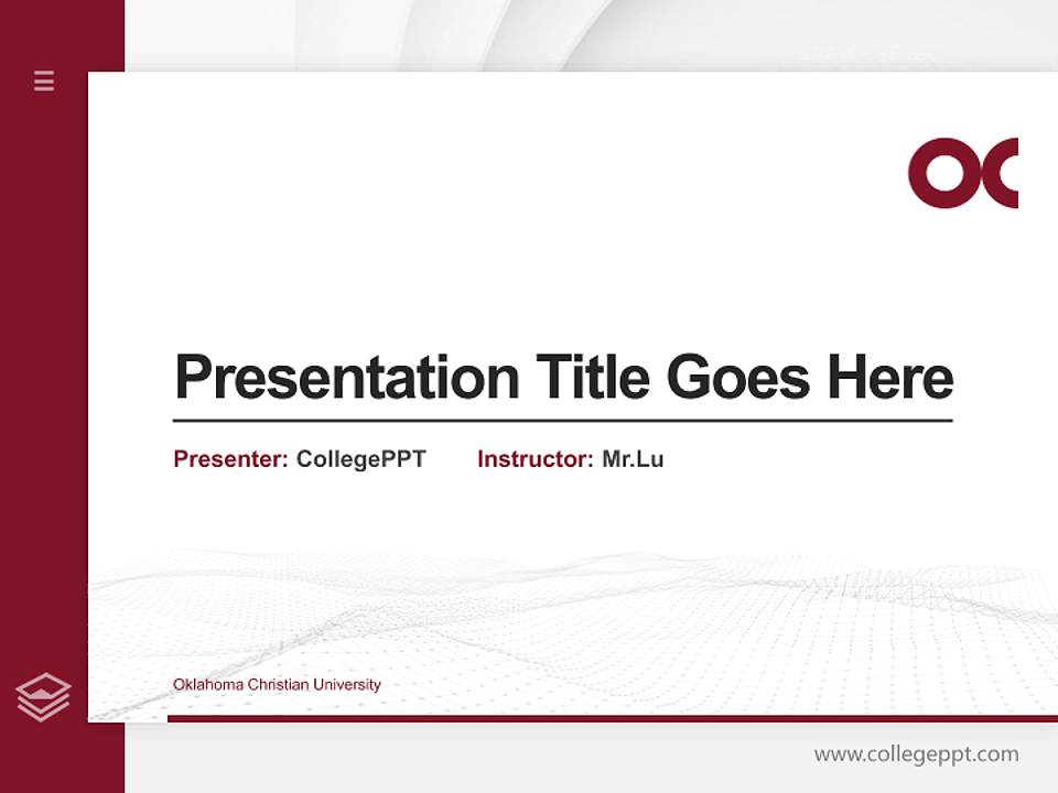 Oklahoma Christian University Thesis Proposal/Graduation Defense PPT Template4:3 ratio PPT effect preview image5