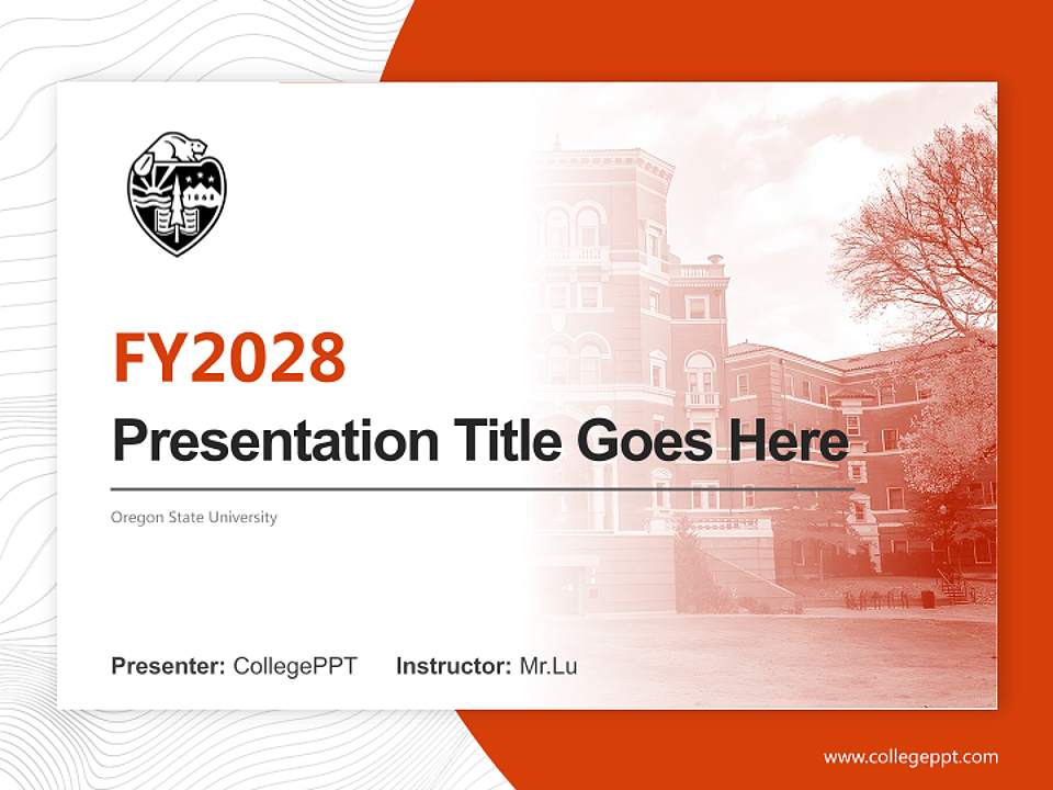 Oregon State University Academic Presentation/Research Findings Report PPT Template4:3 ratio PPT effect preview image5