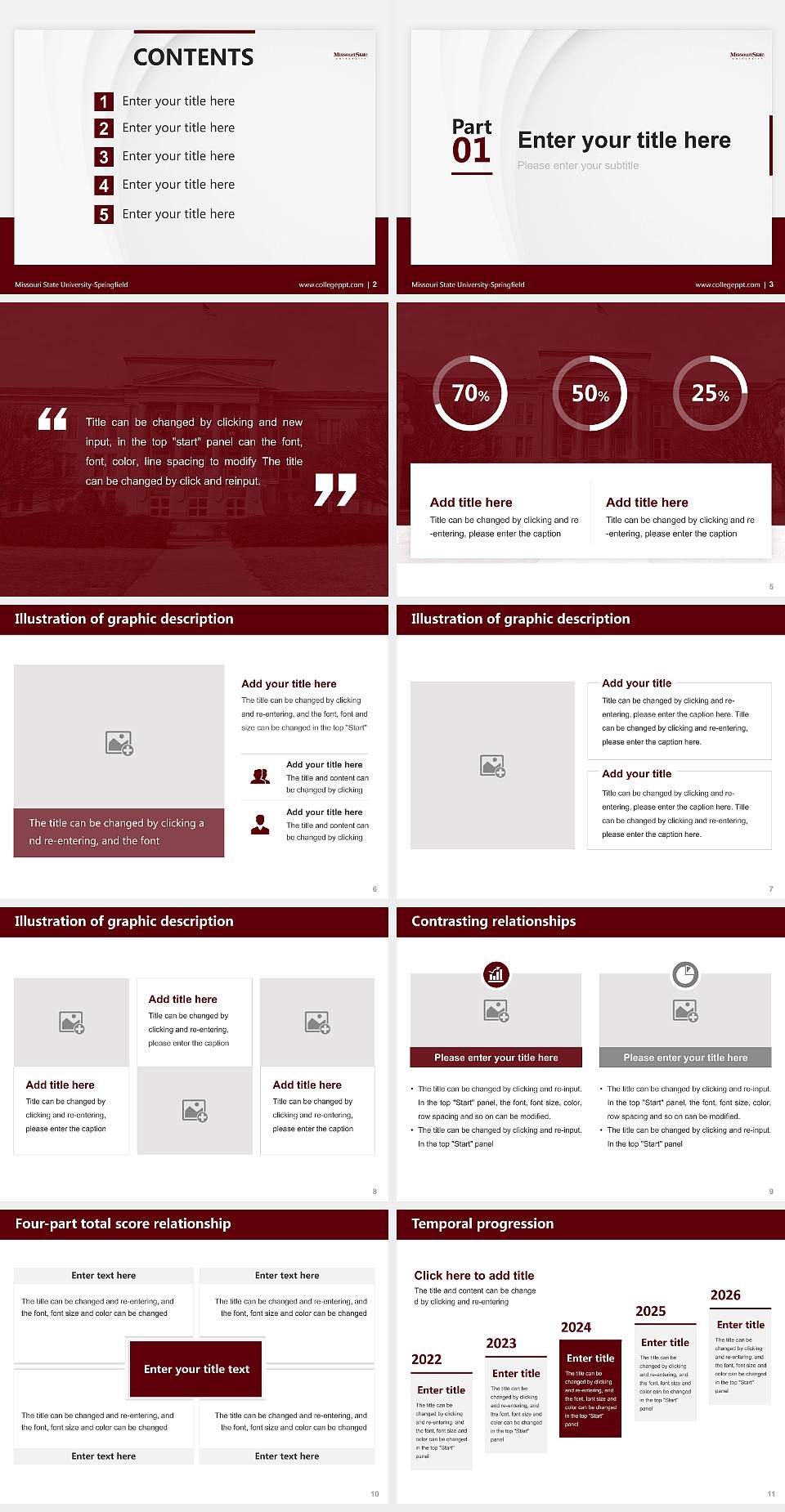 Missouri State University-Springfield Thesis Proposal/Graduation Defense PPT Template4:3 ratio PPT effect preview image2