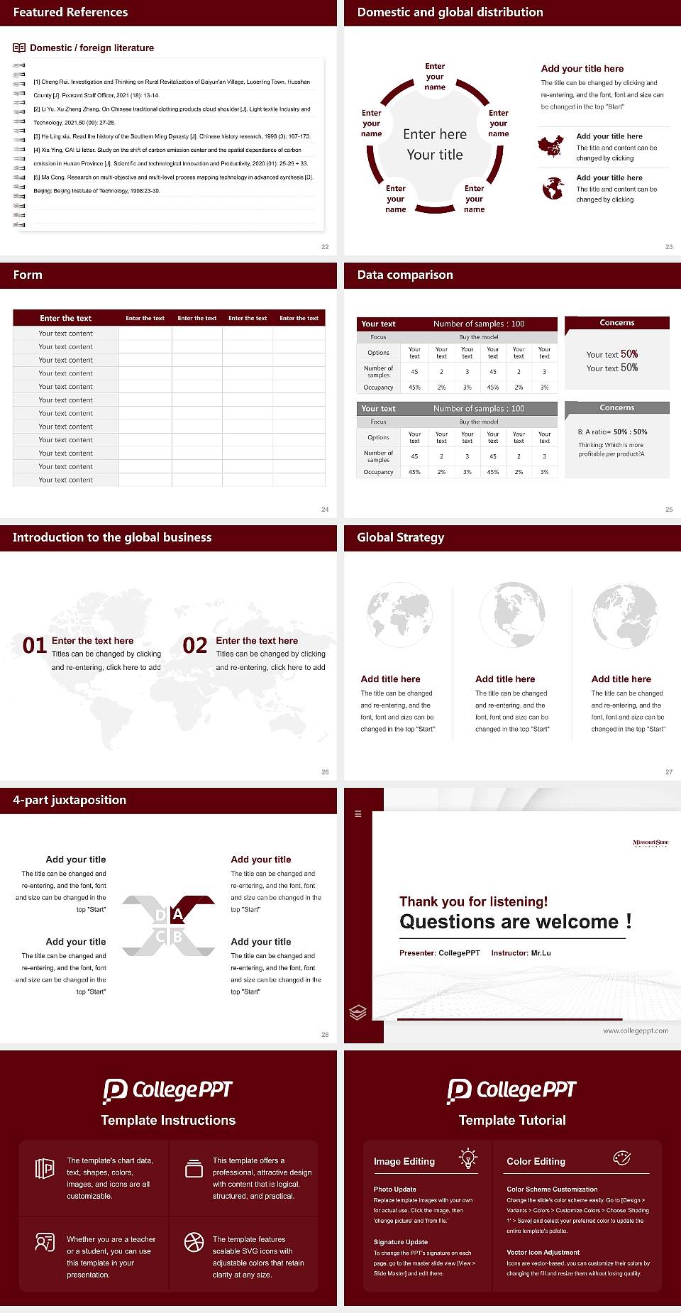 Missouri State University-Springfield Thesis Proposal/Graduation Defense PPT Template4:3 ratio PPT effect preview image4