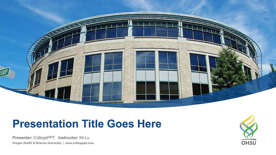 Oregon Health & Science University Course/Courseware Creation PPT Template16:9 ratio PPT effect preview image