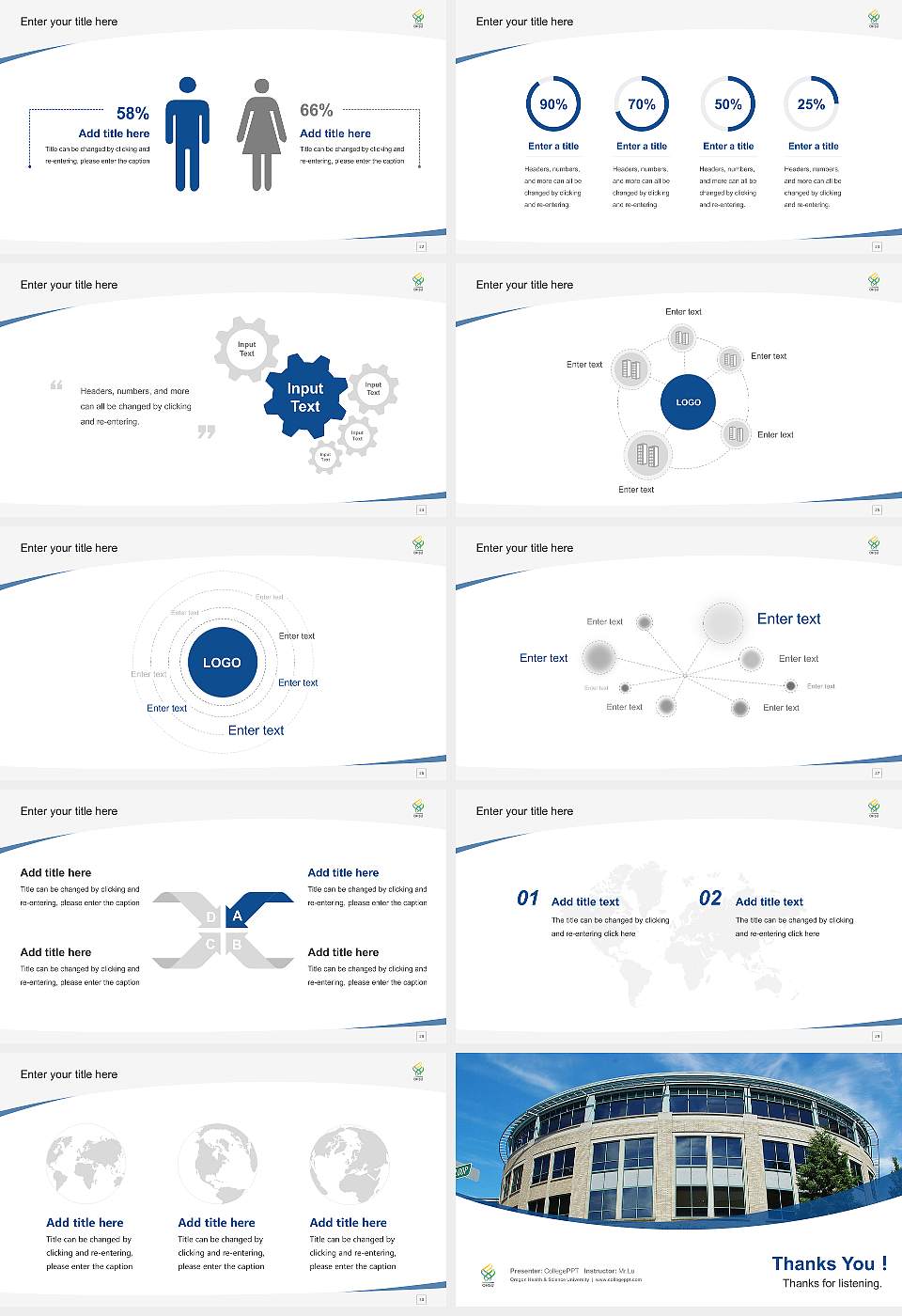 Oregon Health & Science University Course/Courseware Creation PPT Template16:9 ratio PPT effect preview image4