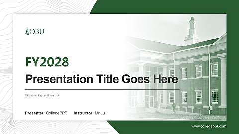Oklahoma Baptist University Academic Presentation/Research Findings Report PPT Template