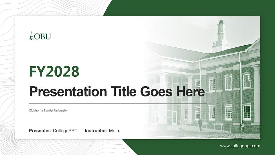 Oklahoma Baptist University Academic Presentation/Research Findings Report PPT Template16:9 ratio PPT effect preview image