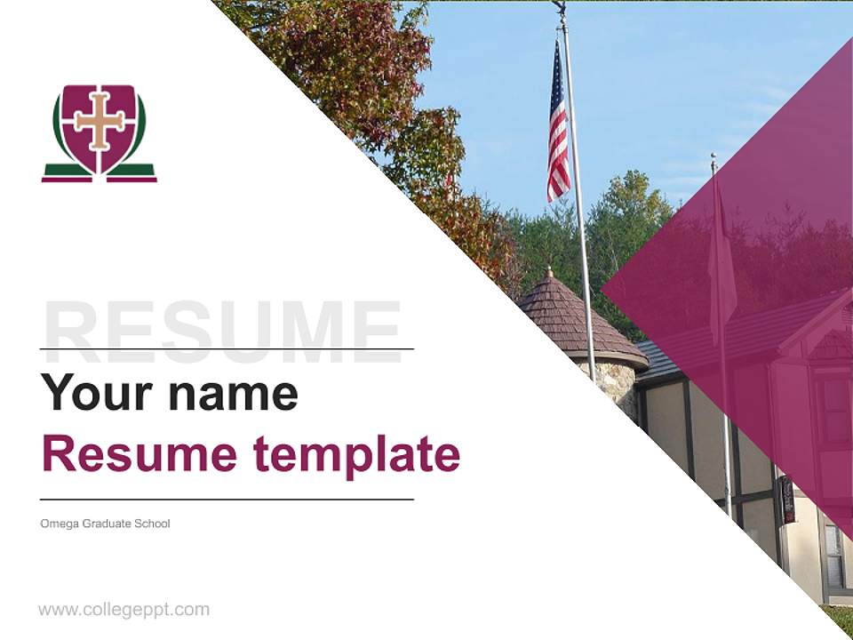 Omega Graduate School Resume PPT Template4:3 ratio PPT effect preview image5