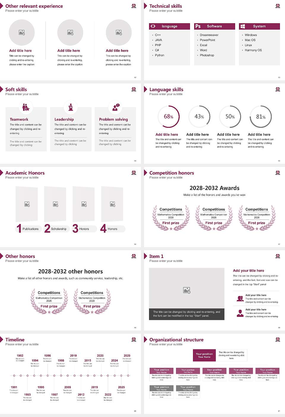 Omega Graduate School Resume PPT Template16:9 ratio PPT effect preview image3