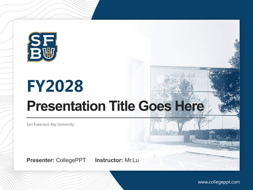 San Francisco Bay University Academic Presentation/Research Findings Report PPT Template4:3 ratio PPT effect preview image5