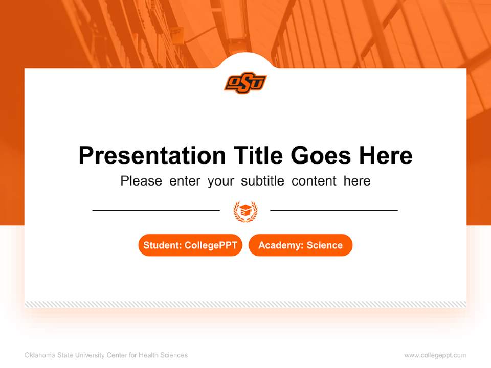 Oklahoma State University Center for Health Sciences National Scholarship Defense PPT Template4:3 ratio PPT effect preview image4