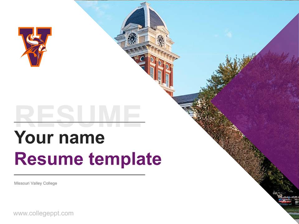 Missouri Valley College Resume PPT Template4:3 ratio PPT effect preview image5