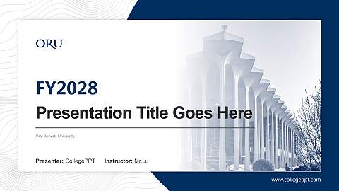 Oral Roberts University Academic Presentation/Research Findings Report PPT Template
