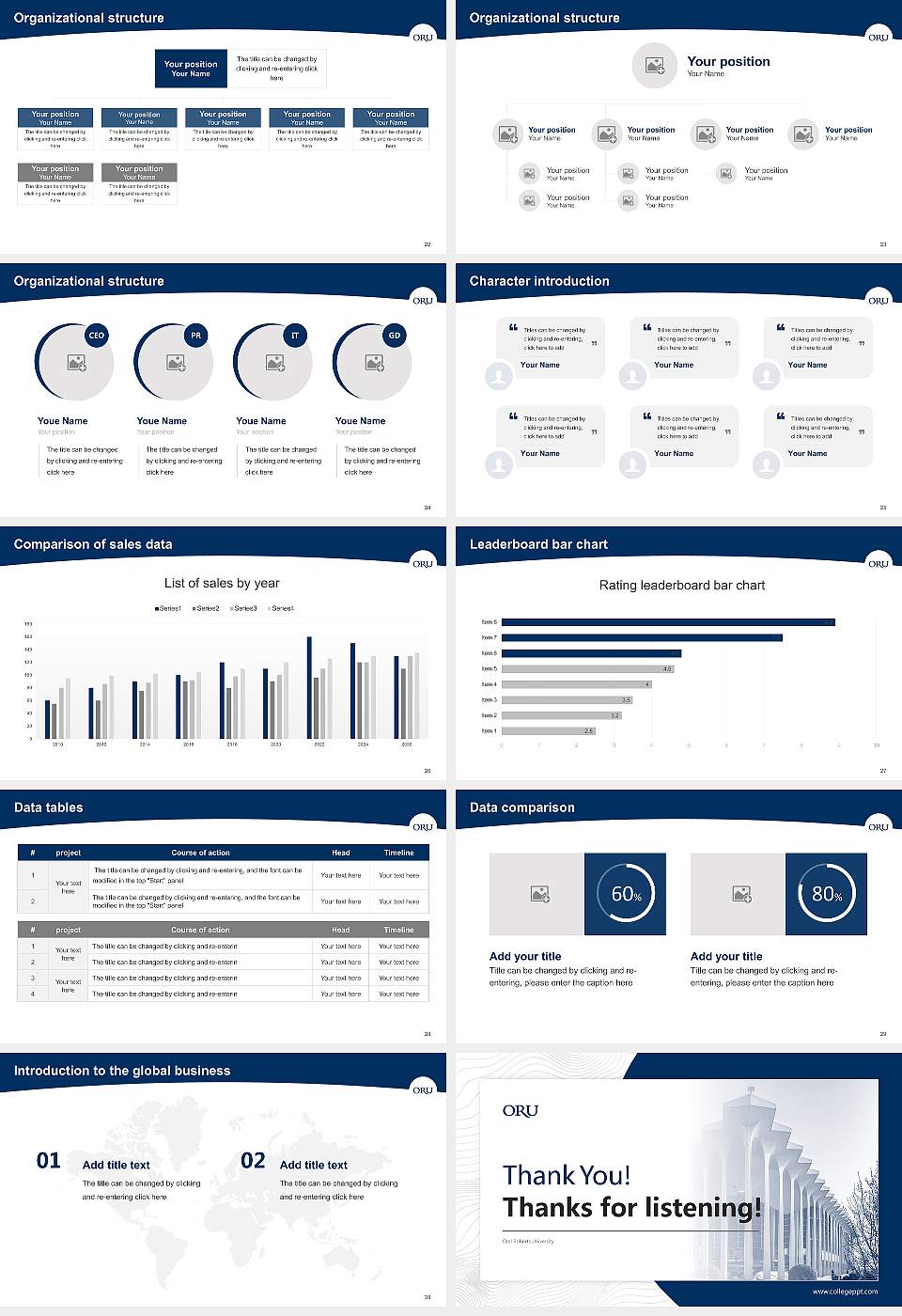 Oral Roberts University Academic Presentation/Research Findings Report PPT Template16:9 ratio PPT effect preview image4