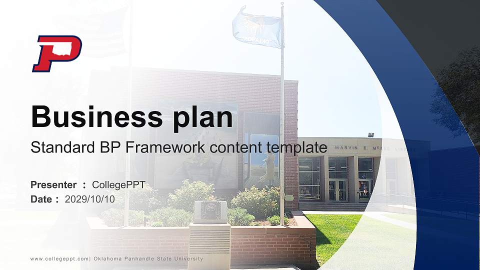 Oklahoma Panhandle State University Competition/Entrepreneurship Contest PPT Template16:9 ratio PPT effect preview image