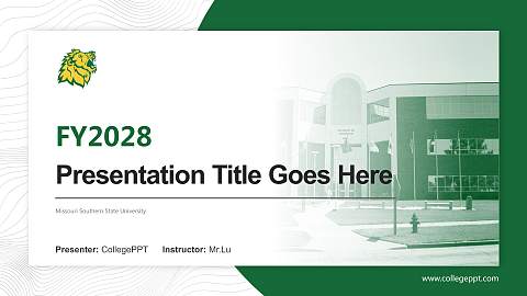 Missouri Southern State University Academic Presentation/Research Findings Report PPT Template