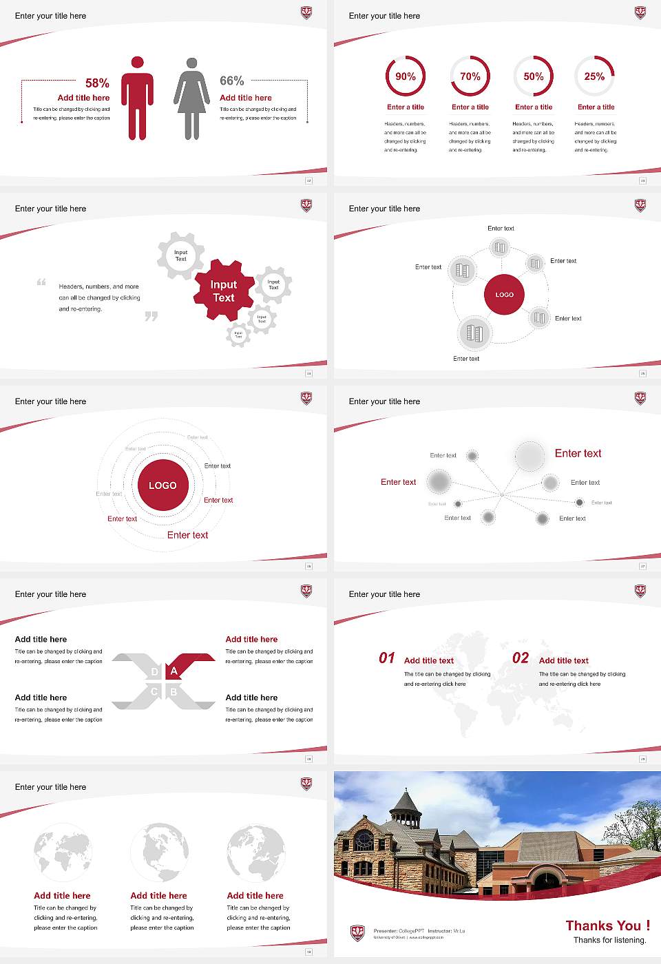 University of Olivet Course/Courseware Creation PPT Template16:9 ratio PPT effect preview image4