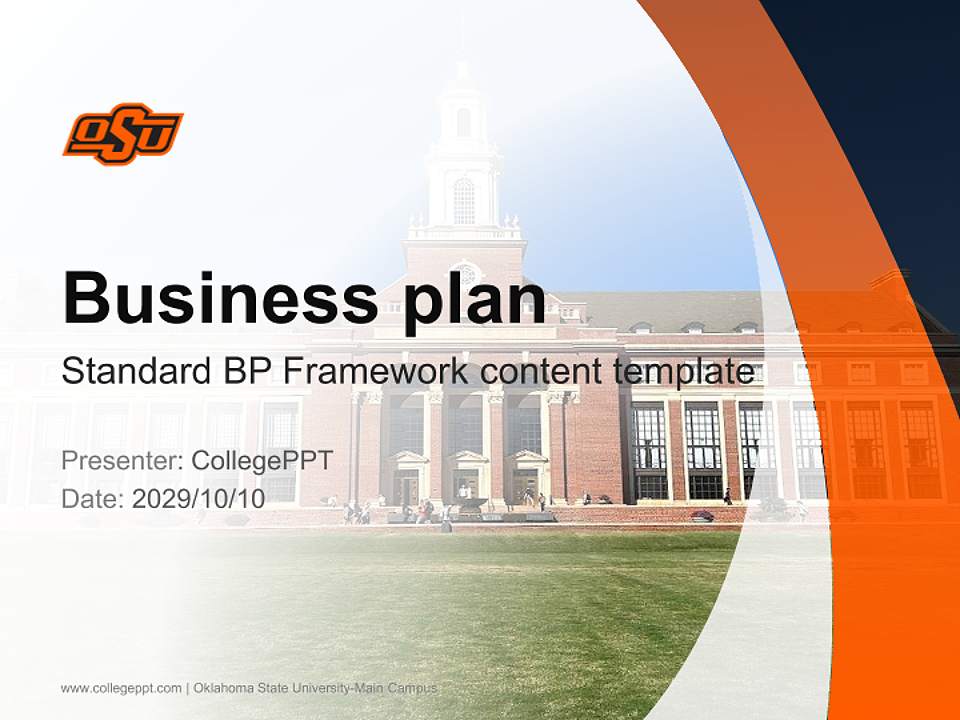 Oklahoma State University-Main Campus Competition/Entrepreneurship Contest PPT Template4:3 ratio PPT effect preview image9