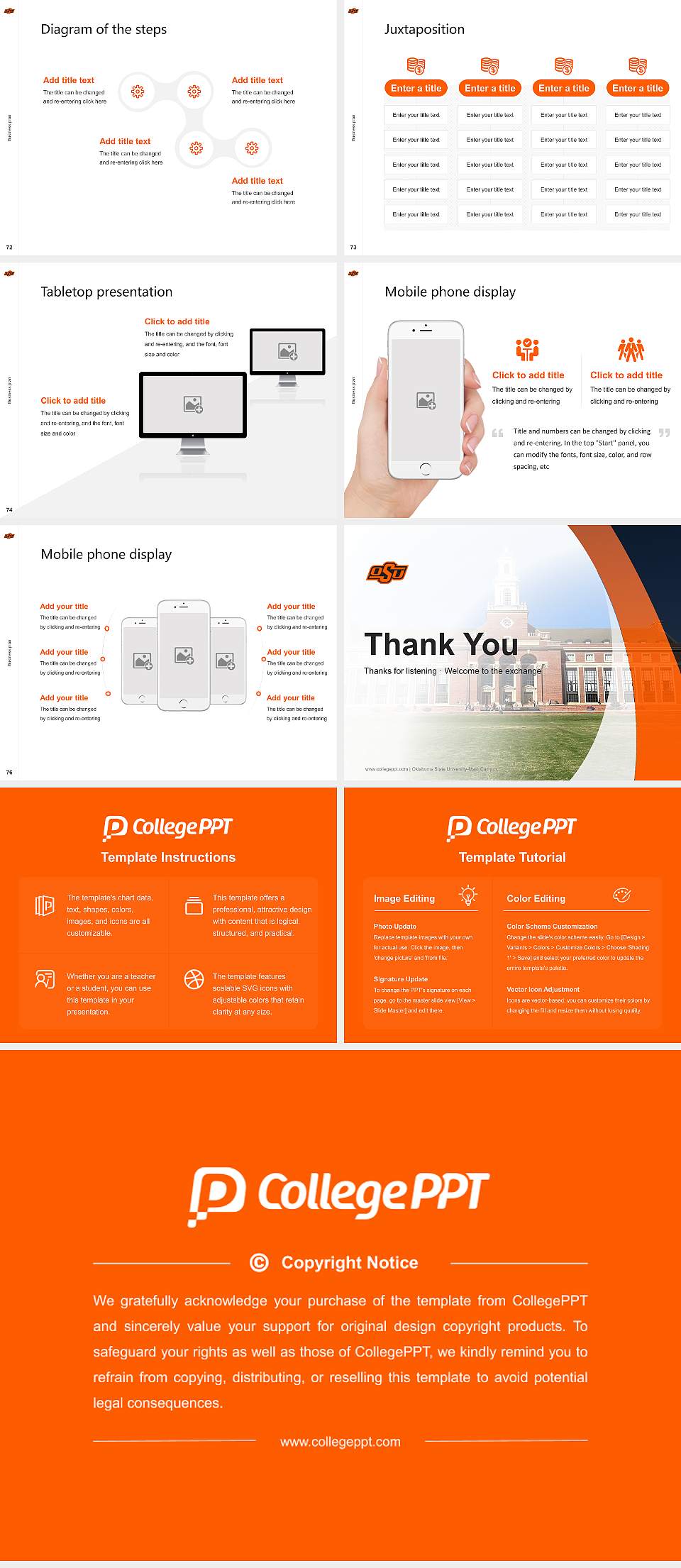 Oklahoma State University-Main Campus Competition/Entrepreneurship Contest PPT Template4:3 ratio PPT effect preview image9