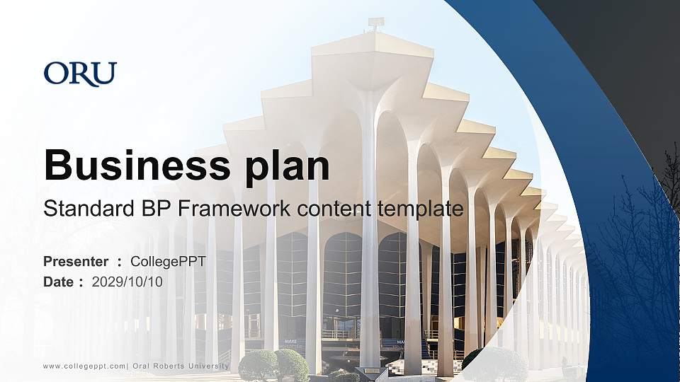 Oral Roberts University Competition/Entrepreneurship Contest PPT Template16:9 ratio PPT effect preview image