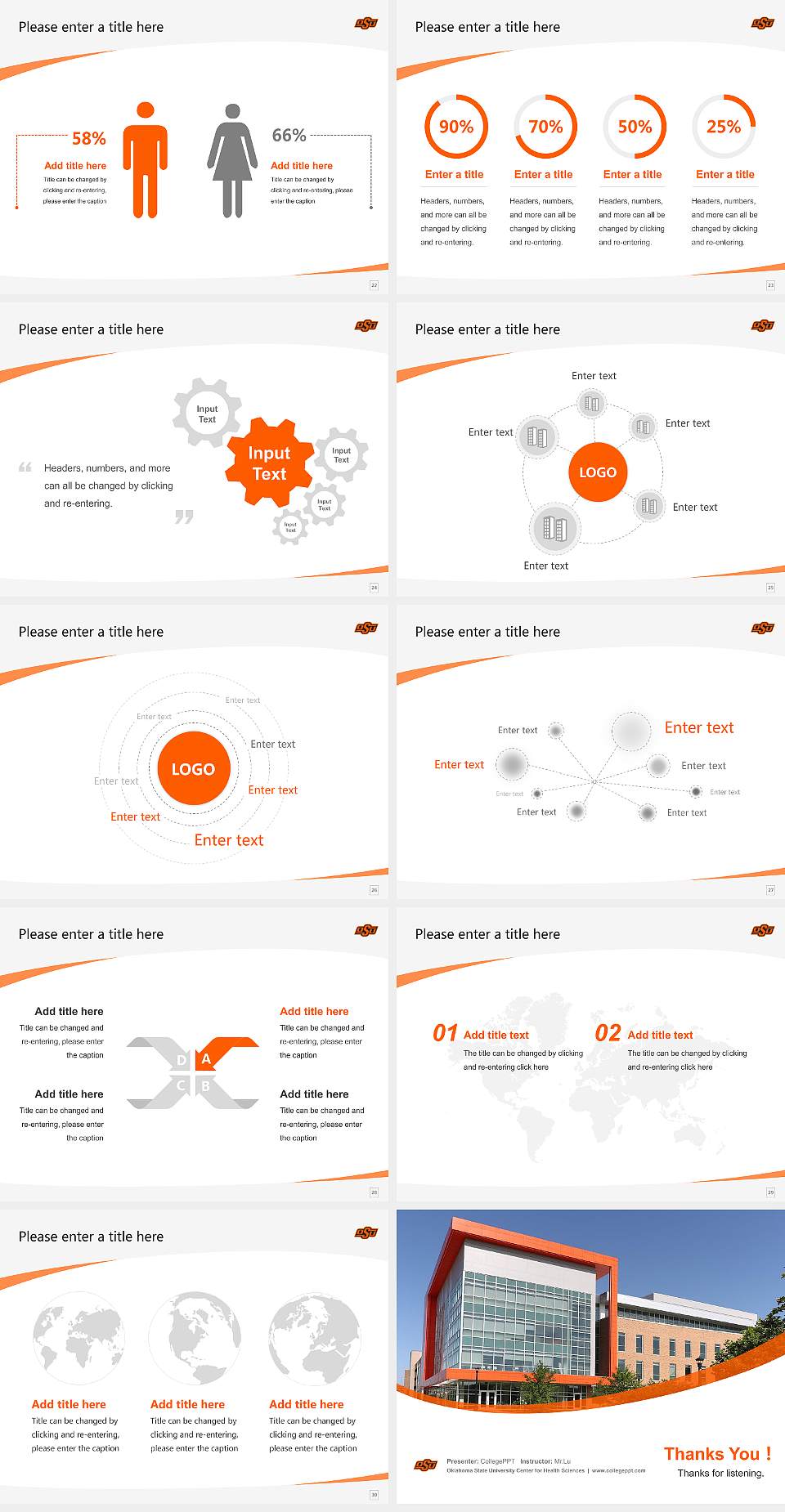 Oklahoma State University Center for Health Sciences Course/Courseware Creation PPT Template4:3 ratio PPT effect preview image4