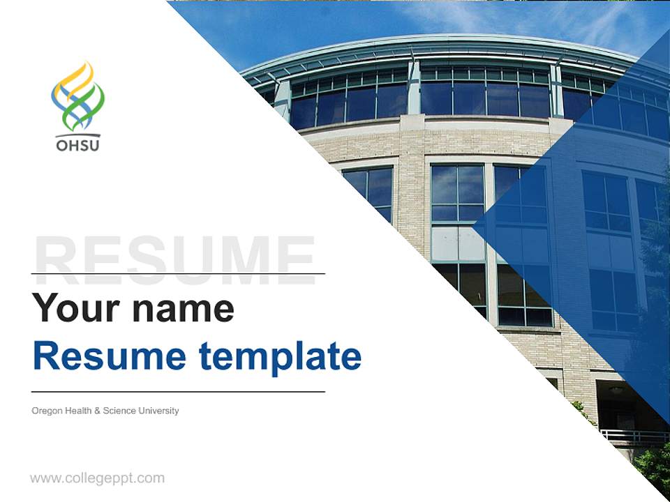 Oregon Health & Science University Resume PPT Template4:3 ratio PPT effect preview image5