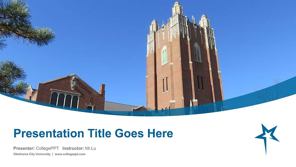 Oklahoma City University Course/Courseware Creation PPT Template16:9 ratio PPT effect preview image