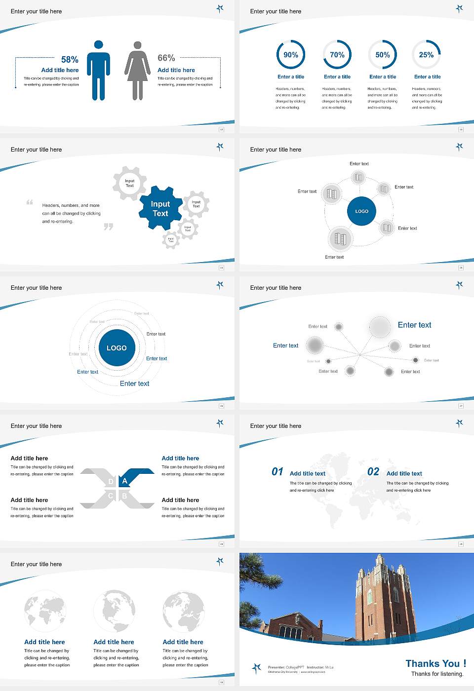 Oklahoma City University Course/Courseware Creation PPT Template16:9 ratio PPT effect preview image4