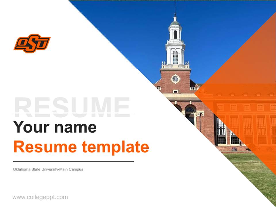 Oklahoma State University-Main Campus Resume PPT Template4:3 ratio PPT effect preview image5