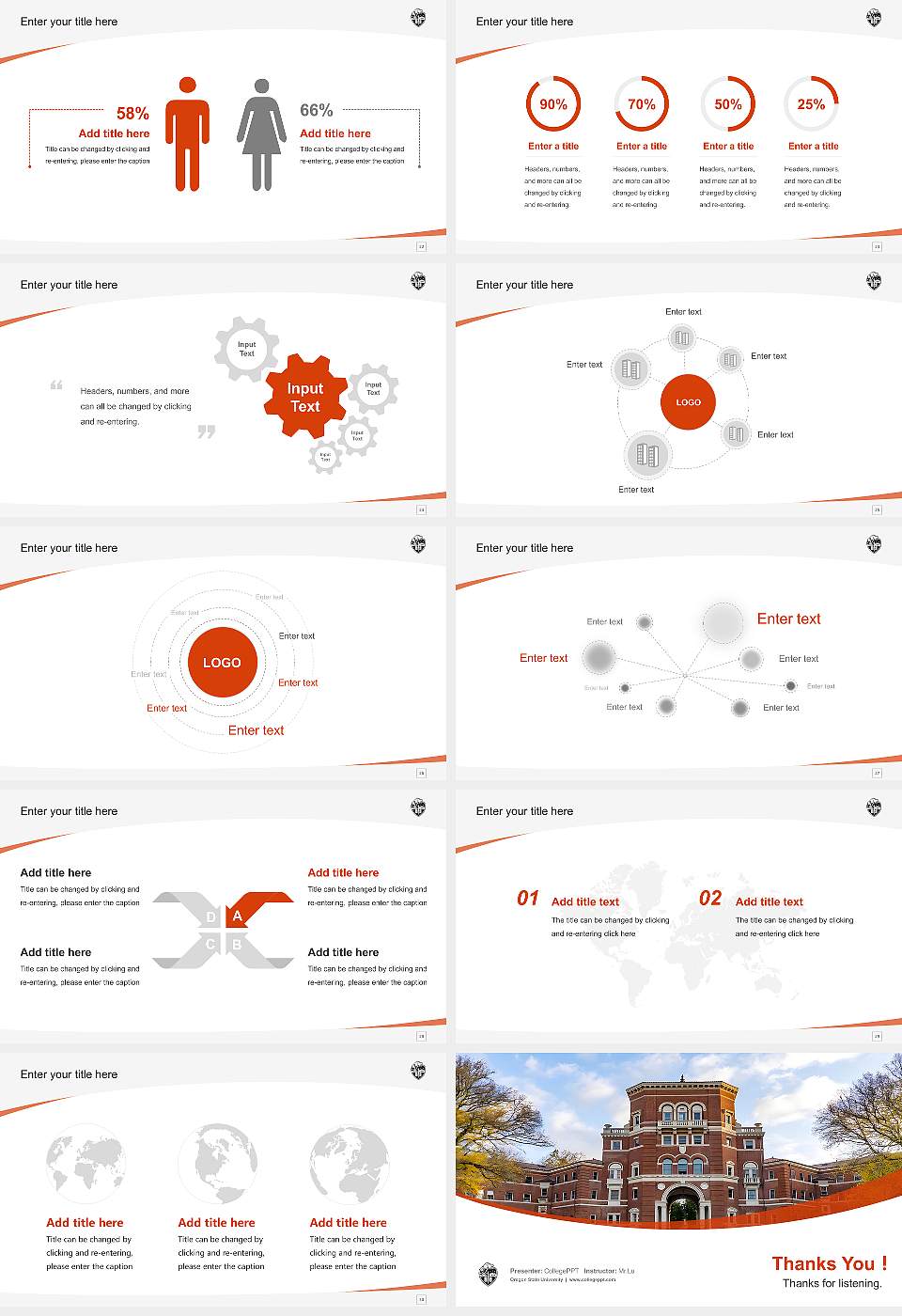 Oregon State University Course/Courseware Creation PPT Template16:9 ratio PPT effect preview image4