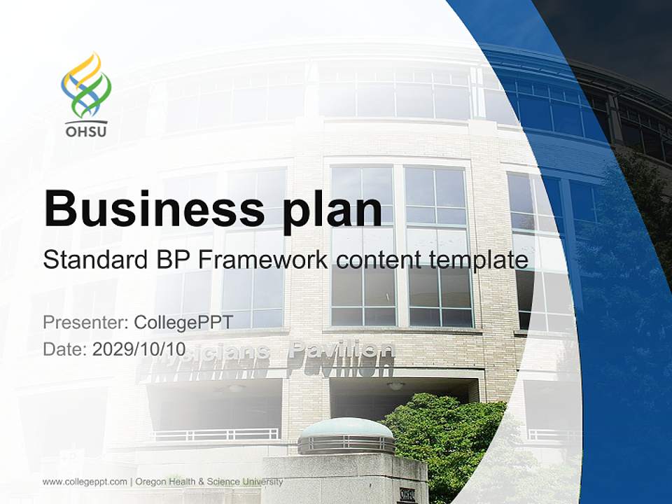 Oregon Health & Science University Competition/Entrepreneurship Contest PPT Template4:3 ratio PPT effect preview image9