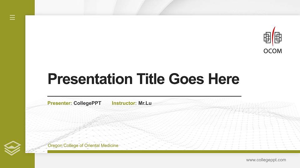 Oregon College of Oriental Medicine Thesis Proposal/Graduation Defense PPT Template16:9 ratio PPT effect preview image