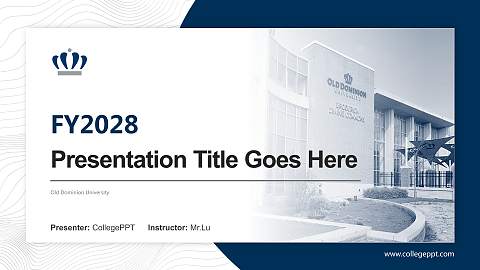 Old Dominion University Academic Presentation/Research Findings Report PPT Template