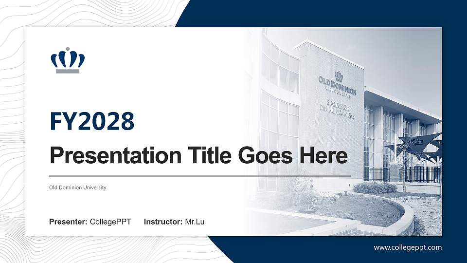Old Dominion University Academic Presentation/Research Findings Report PPT Template16:9 ratio PPT effect preview image