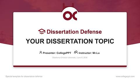Oklahoma Christian University Graduation Thesis Defense PPT Template