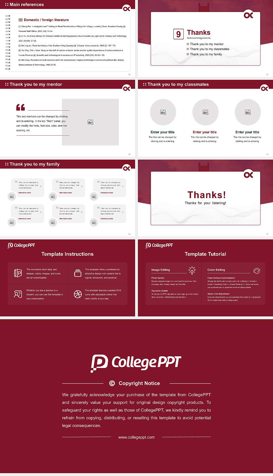 Oklahoma Christian University Graduation Thesis Defense PPT Template16:9 ratio PPT effect preview image7