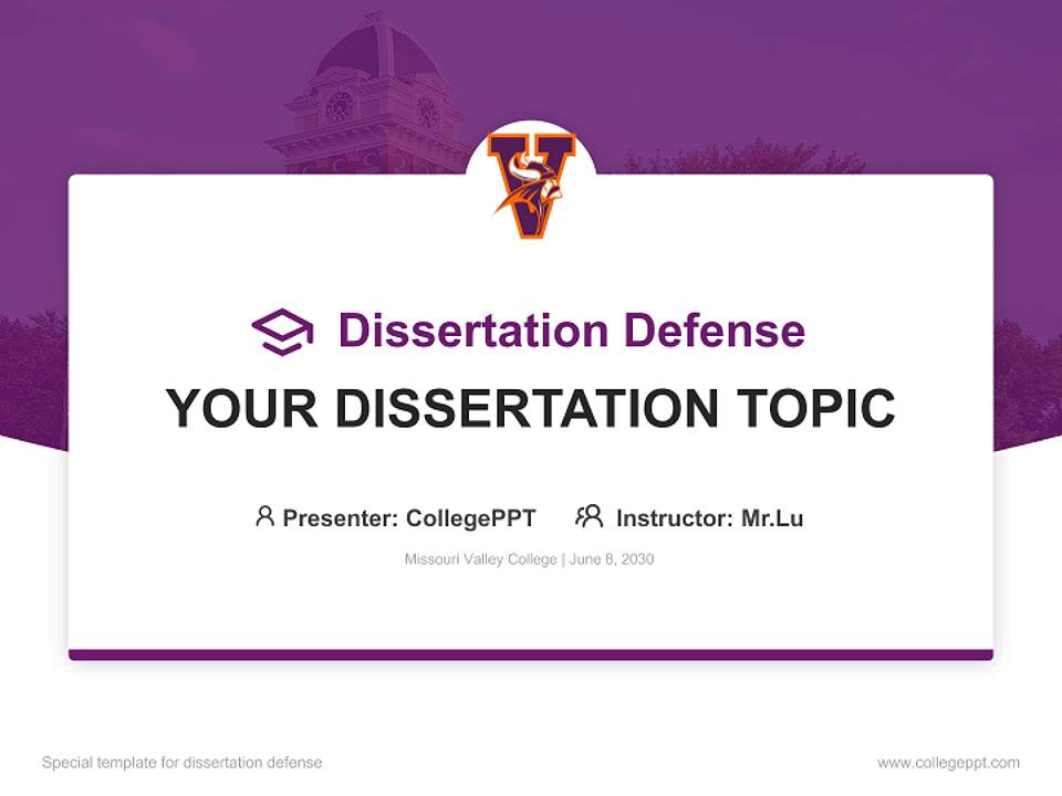Missouri Valley College Graduation Thesis Defense PPT Template4:3 ratio PPT effect preview image7