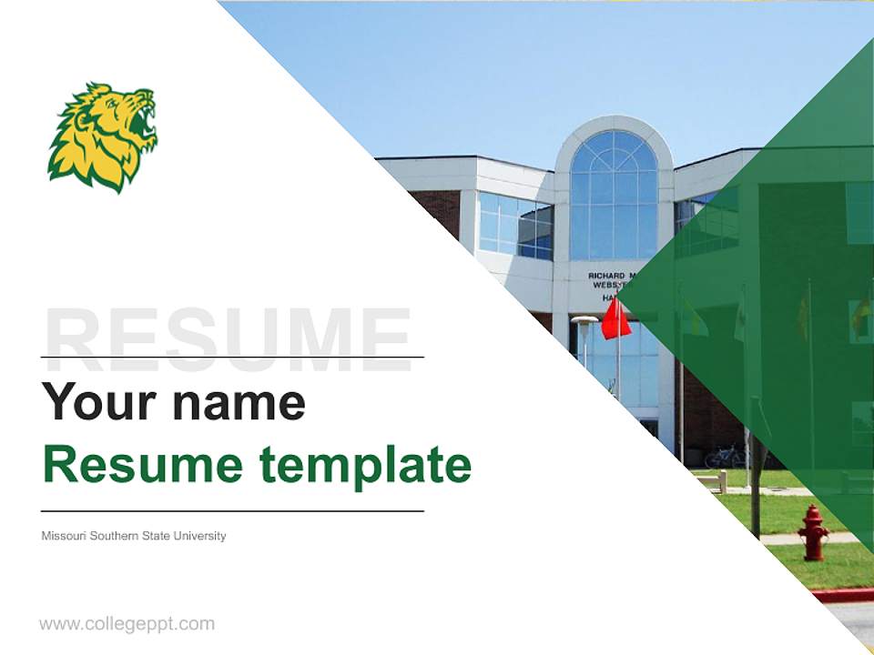 Missouri Southern State University Resume PPT Template4:3 ratio PPT effect preview image5