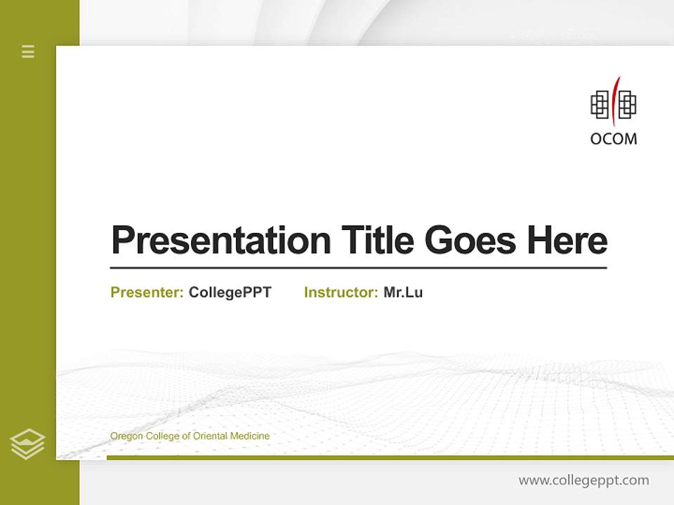 Oregon College of Oriental Medicine Thesis Proposal/Graduation Defense PPT Template4:3 ratio PPT effect preview image5