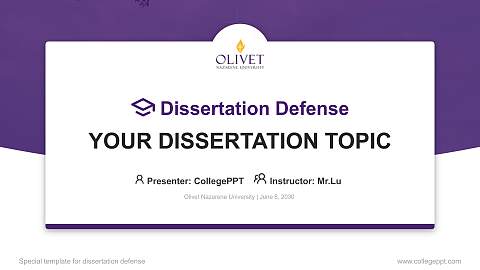 Olivet Nazarene University Graduation Thesis Defense PPT Template