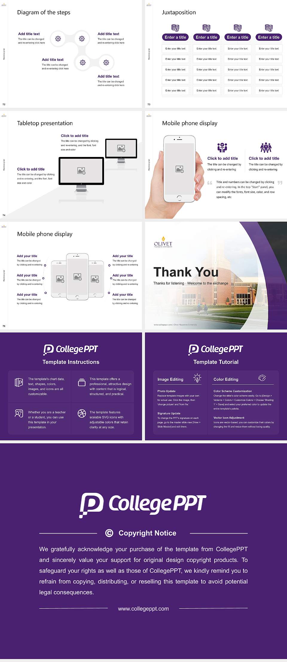 Olivet Nazarene University Competition/Entrepreneurship Contest PPT Template4:3 ratio PPT effect preview image9