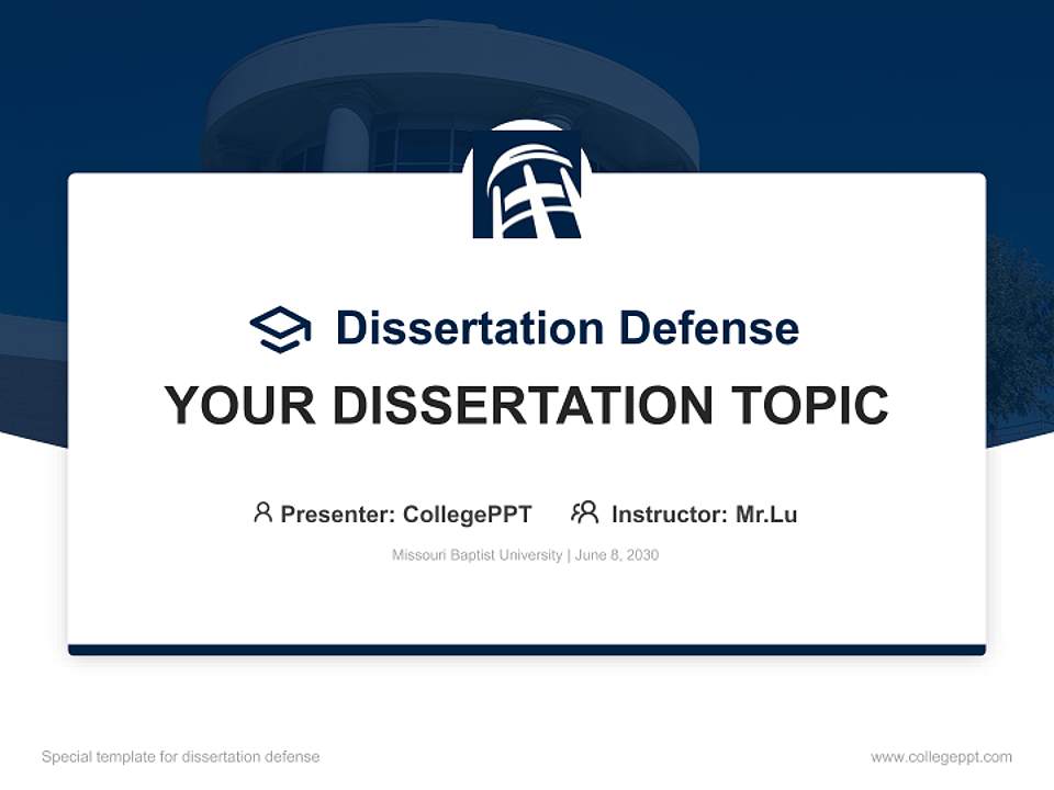 Missouri Baptist University Graduation Thesis Defense PPT Template4:3 ratio PPT effect preview image7