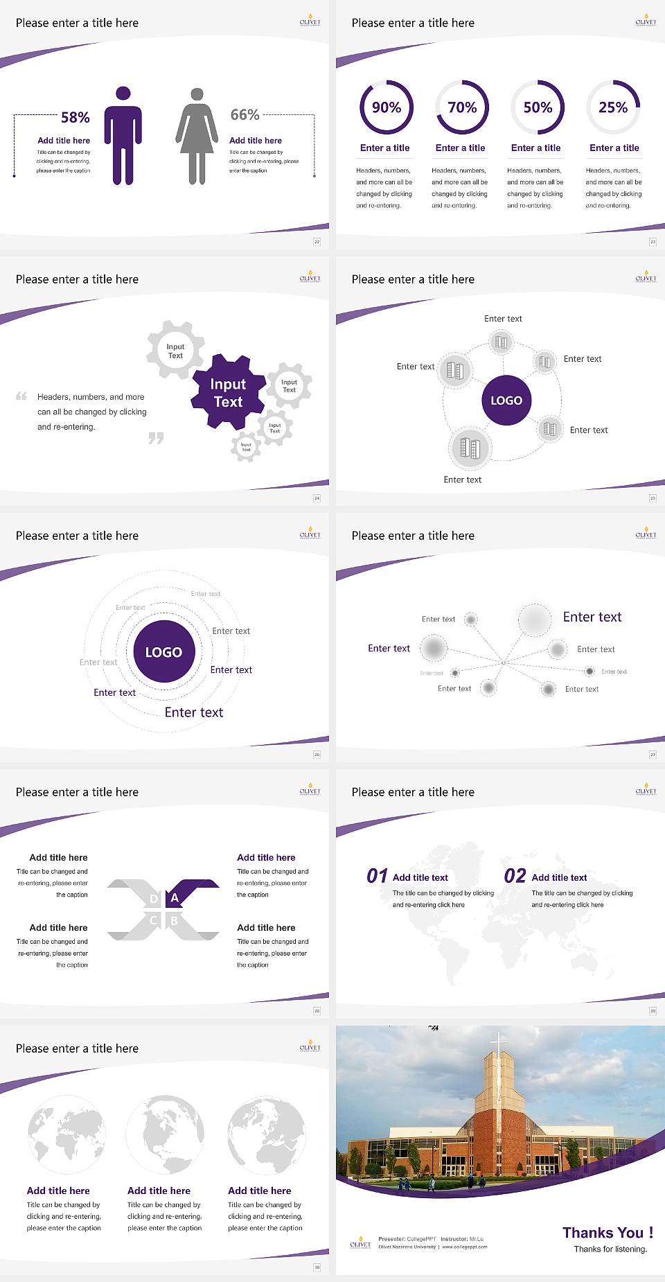 Olivet Nazarene University Course/Courseware Creation PPT Template4:3 ratio PPT effect preview image4