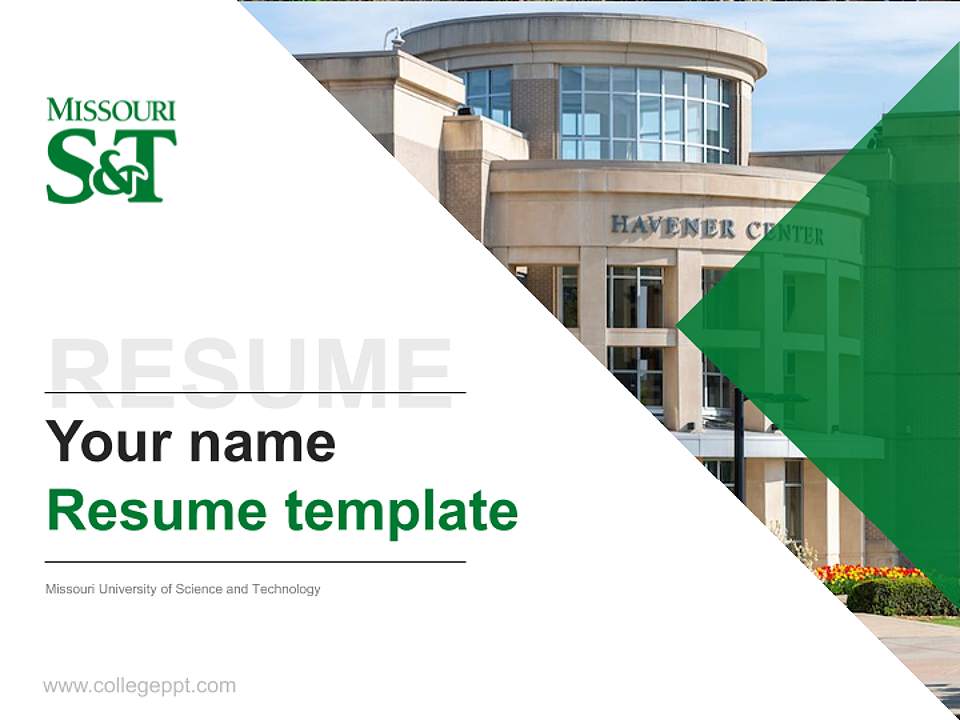 Missouri University of Science and Technology Resume PPT Template4:3 ratio PPT effect preview image1