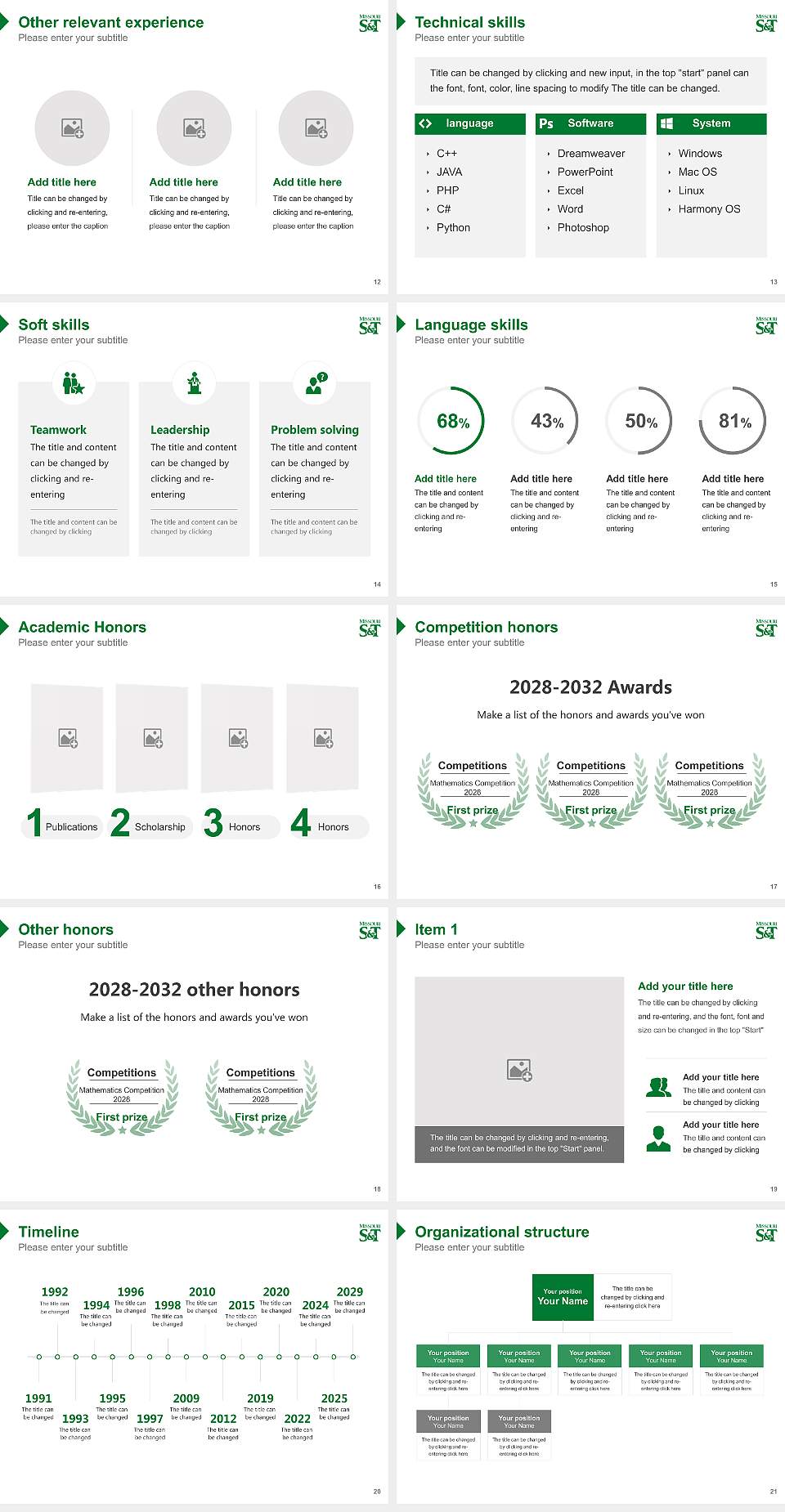 Missouri University of Science and Technology Resume PPT Template4:3 ratio PPT effect preview image3